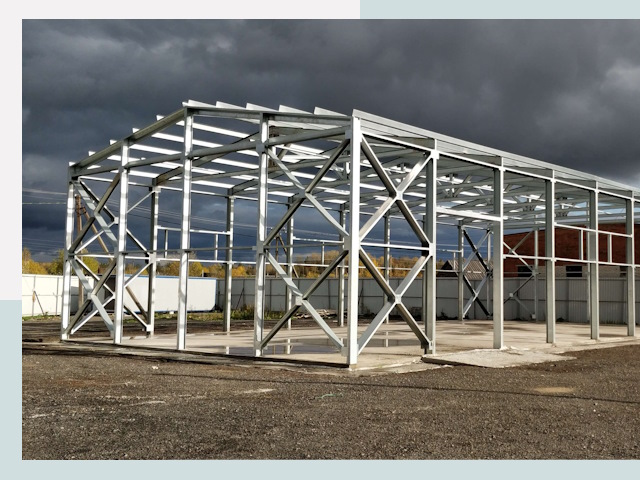 Двускатные ангары в Заинск от 610 руб. за квадрат